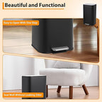 DYTesa 8 Gallon Black Stainless Steel Foot Pedal Trash Can | Rectangular Slim Design Saves Space | Soft-Close Lid & Removable Inner Bucket | Stylish Garbage Bin for Kitchen, Office, Living Room