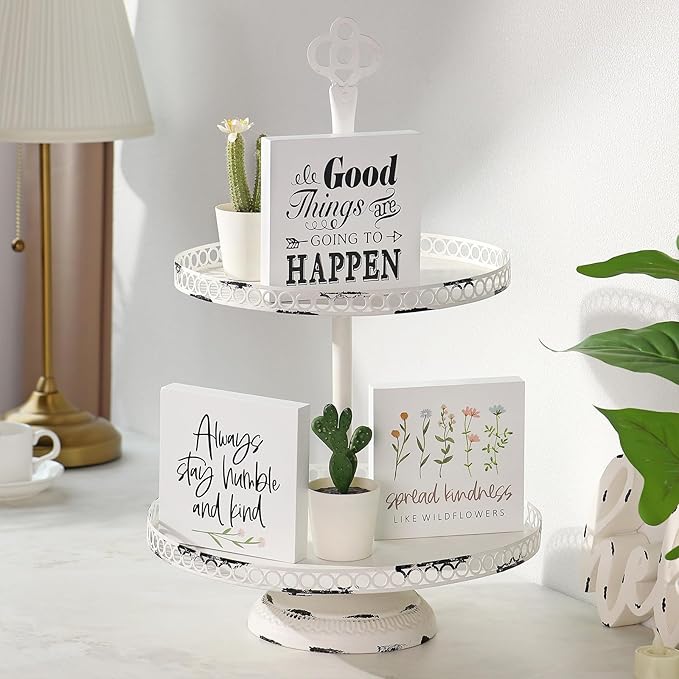 3 PCS Inspirational Wooden Box Signs for Home, Office, Desk Decor, Motivational Affirmations with Rustic Design for Living Room, Bedroom, Kitchen