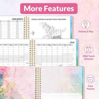 SUNEE 2026 Weekly and Monthly Planner - from January 2026 - December 2026, Daily Agenda Planner with Monthly Tab, Flexible Cover, Note Pages, Pockets, Bookmark, Spiral Binding, Marble, 6.4" x 8.3"