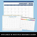 PAPERAGE 2026 Calendar, 12 Months (January 2026 - December 2026), Medium (11.5 in x 14.75 in), Minimalist Wall and Desk Calendar with Monthly Views, Yearly Plans & Notes Section – Navy