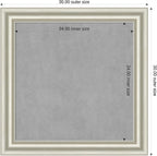 Amanti Art Silver Framed Magnetic Board 30x30 Medium Vision Board for use with Magnets, 100% Metal Sheet to Display Items as Office Decor or for Home Organization in mudroom, Kitchen or Kids Room
