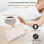 DreamSky Wooden Digital Alarm Clock for Bedroom - RGB Electric Desk Clock with Large Numbers, USB Port, Loud Alarm for Heavy Sleepers, Dimmer and Volume Control, Snooze, Wood Décor (Adapter Powered)