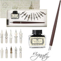 hhhouu Calligraphy Set for Beginners Quill Pen and Ink Set Fancy Pens with Black Ink and 11 Nibs for Lettering,Drawing, Journaling, Signing, Invitation HO-Q-301