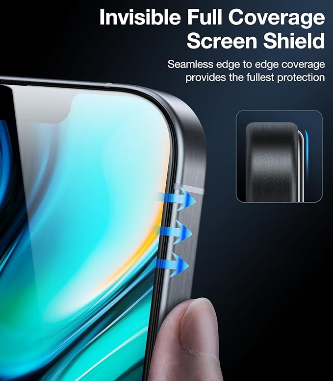 UltraGlass Ultra 9H+ Glass for iPhone 13/13 Pro Privacy Screen Protector [No.1 Military Grade Shatterproof & 100% Anti Spy] Glass Privacy Screen iPhone 13/13 Pro Tempered [Longest Durable],2 Pack