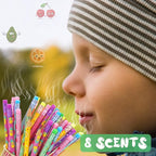 Leinuosen 60 Pcs Scented Pencils Bulk for Kids Inspirational Cute Fun Wood Smelly Pencils with Erasers Fruit Elements for School Classroom Office Students