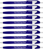SyPen Personalized Pens With your Custom Logo or Text-1000 Pack Bulk-for Businesses, Parties, and Events, Custom Printed Slim Ballpoint Click Pens, Blue Barrel Colors, Black Ink