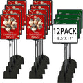 Sign Holder, 8.5 x 11 Inch Sign Stand with Adjustable Height Snap Open, Reusable Sign Stands for Display Advertising Business Signage, Vertical and Horizontal Two View Modes (Black, 12 Pack)