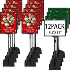 Sign Holder, 8.5 x 11 Inch Sign Stand with Adjustable Height Snap Open, Reusable Sign Stands for Display Advertising Business Signage, Vertical and Horizontal Two View Modes (Black, 12 Pack)
