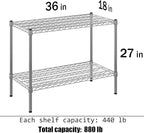 Regal Altair 18" Deep x 36" Wide x 27" Height Wire Shelving Kit | 2-Tier | NSF Commercial Storage Rack Unit
