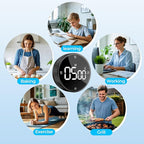 Allbean Magnetic Kitchen Timer for Cooking with Loud Alarm - Large LED Display Rotating Countdown Pomodoro Timer, Preset 5/15/25 Mins Easy for Seniors and Kids，for Baking Grilling Studying