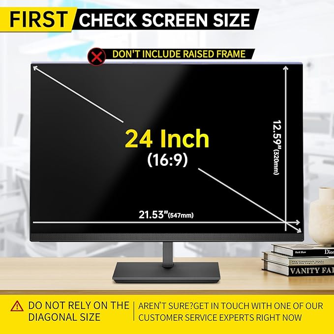 DEJIMAX 〔2-Pack〕 24 Inch Computer Privacy Screen Filter for 16:9 Monitor, Anti-Blue Light, Anti-UV,Blue Light Blocking Removable Privacy Protector Shield Fits 23.6", 23.8", 24" Monitors