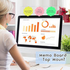 Zonon 4 Pieces Computer Monitor Notes Screen Monitor Memo Board Sticky Note Holder Message Board Computer Side Panel for Office Home Desktop Left and Right