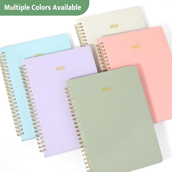 2026 Planner, Annecy Weekly ＆ Monthly Planner 2026, Jan. 2026 – Dec. 2026, 6.4" x 8.5" Monthly Agenda Planner with Tabs, Vegan Leather Cover, Spiral Binding, Double-sided Pocket, Bookmark, Green