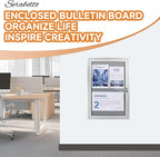 Enclosed Bulletin Board with Locking Door, Outdoor Bulletin Board Weatherproof, Lockable Display Case for Home, Office, and Community Use(23.6“L x 35.4" W Gray)