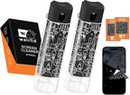 walrfid 2 Pack Car Screen Cleaner, Computer Screen Cleaner Spray and Wipe, Laptop Cleaning Mist Kit for Electronic iPad, iPhone, Phone, MacBook, TV, Monitor, Tablet Display, with Graffiti Case, Black