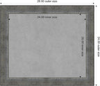 Amanti Art Silver Framed Magnetic Board 24x28 Medium Vision Board for use with Magnets, 100% Metal Sheet to Display Items as Office Decor or for Home Organization in mudroom, Kitchen or Kids Room