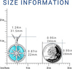 Compass Necklace for Women Men 925 Sterling Silver Pendant Urn Necklaces for Ashes Picture Locket Necklace Anchor Necklace Viking Necklace Crystals CZ Moonstone Abalone Shell Turquoise Compass Jewelry