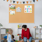 AMUSIGHT Double-Sided Large Cork Board, 48" x 36" Foldable Hanging Aluminum Framed Bulletin Board, Vision Board Pin Board Corkboards for Walls, Office, School Decor, 20 Pushpins
