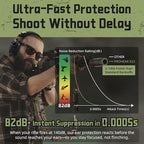 PROHEAR 022 Upgraded Electronic Shooting Earmuffs with Gel Cooling Ear Cushions - 29dB SNR Noise Reduction for Hunting & Gun Range, 5X Sound Amplification, 4 Omnidirectional Mics, HD Speakers,Black