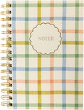 Graphique Plaid Hardbound Spiral Journal, 160 Ruled Pages Hard Cover Notebook, Diary, Lists, Record Month and Date, Premium Paper, 6” x 8”
