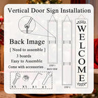 Farmhouse Wooden Merry Christmas Welcome Sign Stand for Front Door, 47" Large Welcome Sign for front porch, Rustic Vertical Tall Xmas Gift Porch Leaner Decor for Outdoor Patio Garden