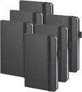 ONAVIA A6 Pocket Notebook Lined Journals, Small Journaling Notebooks, 160 Pages Hardcover Mini Notepad for Writing, Work, School and Note Taking with Pen Holder, 3.5" x 5.7", 6 Pack (Black)