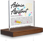 Admin Assistant Gifts, Thank You Desk Sign for Administrative Professionals, Office Support Staff Appreciation Plaque, Recognition Decor for Admin Week PA041