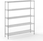 Regal Altair 18" Deep x 72" Wide x 86" Height Wire Shelving Kit | 5-Tier | NSF Commercial Storage Rack Unit