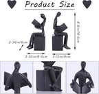 Iron Decorative Bookends,Reading Couple Figurine Bookends for Shelves,Cast Iron Bookends for Heavy Books,Metal Modern Bookends,Unique Couple Statue Book Stoppers,Boho Reader Sculpture Gifts