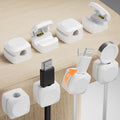 Lancord 8 Pack Cord Organizer Holder, Rotatable Cable Clips, Spring Cord Holder for Nightstand Adhesive Cable Organizer, Cable Management Clips Charging Cord Organizer for Desk Office Car Wall
