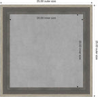 Amanti Art Grey Framed Magnetic Board 25x25 Medium Vision Board for use with Magnets, 100% Metal Sheet to Display Items as Office Decor or for Home Organization in mudroom, Kitchen or Kids Room