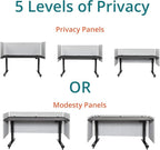Stand Up Desk Store ReFocus Clamp-on Acoustic Desk Divider Privacy Panel That Reduces Noise and Visual Distractions (Ash Gray, 23.6" x 23.6")