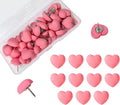 Aoxsie 28pcs Decorative Cute Push Pins Heart Dark Red Thumbtacks Thumb Tacks Pushpins for Bulletin Cork Boards Office Products