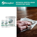 Benefect Botanical Disinfecting Wipes - (250 Wipe Count) Natural, No Residue - Antibacterial Disinfectant, Multi-Surface Cleaning and Sanitizing Wipes