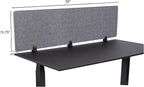 Stand Up Desk Store ReFocus Raw Clamp-On Acoustic Desk Divider Mounted Privacy Panel to Reduce Noise and Visual Distractions (Castle Gray, 59" x 16")