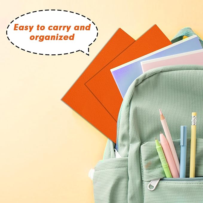 Two Pocket Folders, RAZCC 50 Pack 2 Pocket Folders Fit Letter Size Paper, Paper Folders with Pockets for School Office Business Home (Orange)