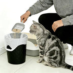 HOLTPHILI Bathroom Trash Can 1.8 Gallon Garbage Can Waste Basket Recycling Bin for Dorms Bedrooms Offices Kitchens, 2 Pack Black