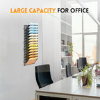 SUPEASY Wall File Organizer Mesh Office Mail Holder, Hanging Wall Organizer Magazine Rack for Office Black, 14 Tier