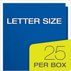 Oxford Twin-Pocket Folders, Textured Paper, Letter Size, Royal Blue, Holds 100 Sheets, Box of 25 (57512EE)