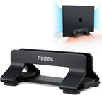 Psitek Aluminum Vertical Laptop Stand Dock Holder, Adjustable Slot Width 12-42mm, Space-Saving Upright Storage for MacBook and Laptops
