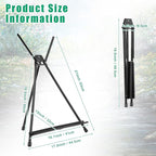 Xinnun 12 Pcs Aluminum 15'' to 21'' High Tabletop Easel Display Adjustable Portable Tripod Desktop with Extension Arm Wings and Rubber Feet for Canvas, Paintings Suitable for School Studio(Black)