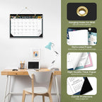 3 Pack of Desk Calendar 2026, 21 Months Calendar Runs from October 2025 to June 2027 - Large 17" x 12" Desktop/Wall Monthly Planner for Home School, or Office - Twilight Petals