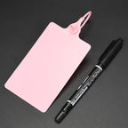 100 Plastic Shipping Tags - Waterproof, Writable, Hanging Tags with One Pink Marker Pen