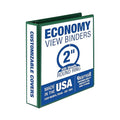 Samsill 2 Inch 3 Ring Binder, Made in USA, Economy Round Ring, Clear View Cover, 425 Sheet Capacity - for School, Home, Office - Forest Green