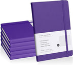 EMOMAS Lined Journal Notebook, 6Pack Hardcover Notebook for Men & Women – Journals for Writing, Work, School, Home & Daily Notes, 160 Pages – Medium A5, 5.7"x8", 100 gsm Thick Paper (Purple)