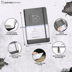 Panda Planner Classic A5 Daily Planner 2026 - Undated Quarterly & Productivity Planner with Hourly Schedule, To Do List, Daily Journal, Goal Planner, Habit Tracker & Gratitude Organizer – Black