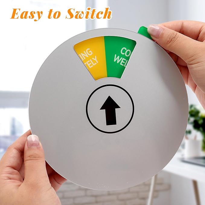 Office Door Sign, White Rotating Status Door Sign with 6 Options - Do Not Disturb/Out of Office/In a Meeting/Come in Welcome/Working Remotely/Back Soon, 6 Inch Round Privacy Signs (White)
