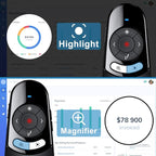 2 in 1 USB Type C Spotlight Presentation Clicker, Advanced Digital Highlighting Magnifier Wireless Presenter for for LED LCD, 2.4GHz PowerPoint Presentation Remote