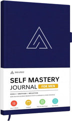 Self-Mastery Journal for Men - Gratitude and Productivity Journal for More Happiness, Positivity, Growth, Mindfulness, Self Care and Reflection - Guided Inspirational Journals for Men & Women (Blue)