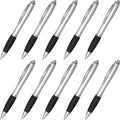 DISCOUNT PROMOS Ballpoint Pens With Rubber Grip, 10 pack, Black Ink Writing Pens in Bulk, Black